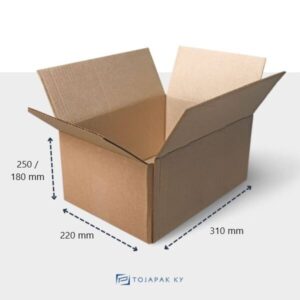 Pahvilaatikko TOJA135 310x220x250/180 mm, B-aaltopahvi, FEFCO 0201, ruskea