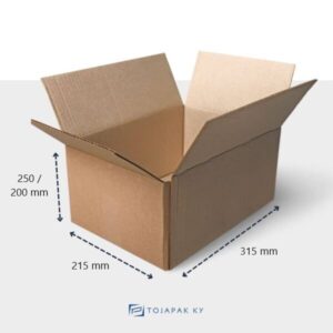 Pahvilaatikko TOJA136 315x215x250/200mm tupla-aaltopahvi, FEFCO 0201, ruskea