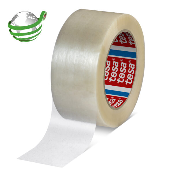 tesa ID 60418 recycled pet packaging tape transparent 60418 00000 00 with marker