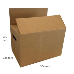 24 pullon laatikko, 364x238x230, C-aaltopahvi, FEFCO 0201, ruskea