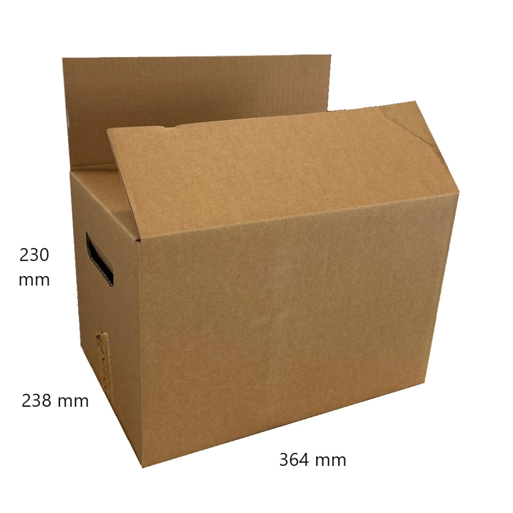 24 pullon laatikko, 364x238x230, C-aaltopahvi, FEFCO 0201, ruskea