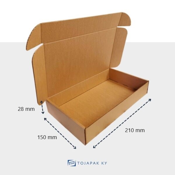 Postituskotelo A5, 210x150x28mm, e-aaltopahvi, fefco 0427, ruskea